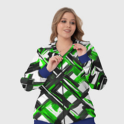 Женский 3D-костюм Зелёные и чёрные мазки, цвет: 3D-синий — фото 2