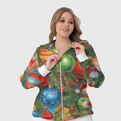 Женский 3D-костюм Новогодний принт на елке, цвет: 3D-белый — фото 2