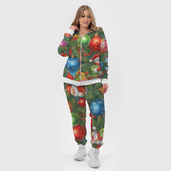 Женский 3D-костюм Новогодний принт на елке, цвет: 3D-белый — фото 2