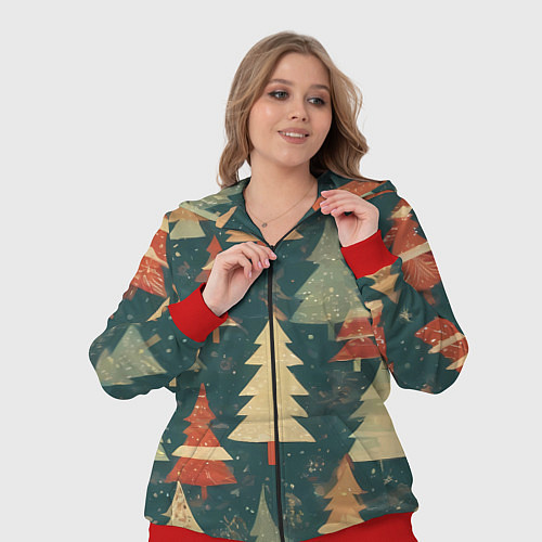 Женский костюм Елки новый год / 3D-Красный – фото 3