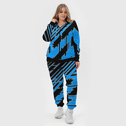 Женский 3D-костюм Синие линии на чёрном фоне, цвет: 3D-черный — фото 2
