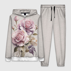 Женский костюм Нежные розовые розы на стене