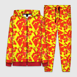 Женский костюм Красные фигуры на жёлтом фоне