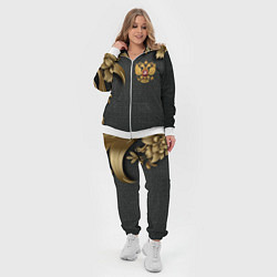 Женский 3D-костюм Золотой герб России и объемные узоры, цвет: 3D-белый — фото 2