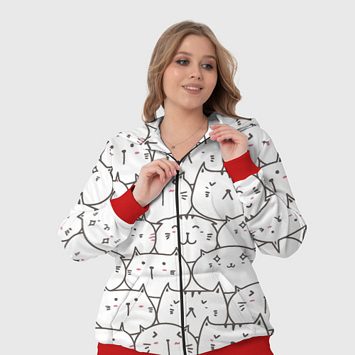 Женский костюм Упитанные котики / 3D-Красный – фото 3