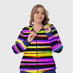 Женский 3D-костюм Цветные неоновые полосы, цвет: 3D-синий — фото 2