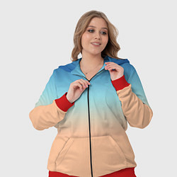 Женский 3D-костюм Сине-бежевый градиент, цвет: 3D-красный — фото 2