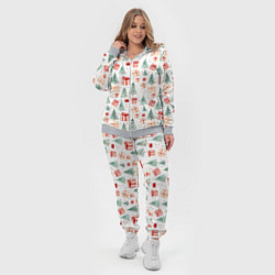 Женский 3D-костюм Акварельные елочки и подарки, цвет: 3D-меланж — фото 2