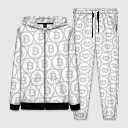 Женский костюм Биткоин патерн на белом фоне