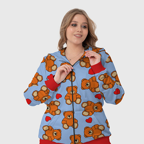 Женский костюм Игрушки мишки и сердца / 3D-Красный – фото 3