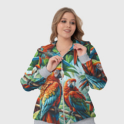 Женский 3D-костюм Попугаи Ара - тропики джунгли, цвет: 3D-меланж — фото 2