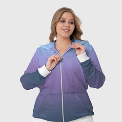 Женский 3D-костюм Градиент голубой фиолетовый синий, цвет: 3D-белый — фото 2