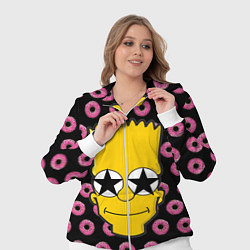 Женский 3D-костюм Барт Симпсон на фоне пончиков, цвет: 3D-белый — фото 2