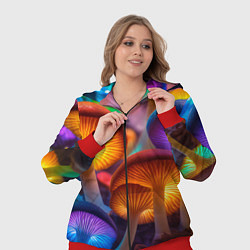 Женский 3D-костюм Неоновые светящиеся грибы, цвет: 3D-красный — фото 2