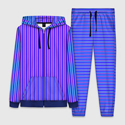 Женский 3D-костюм Вертикальные неоновые линии, цвет: 3D-синий