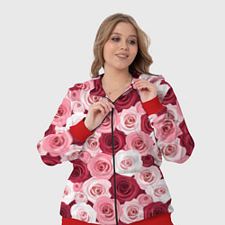 Женский 3D-костюм Красные и розовые розы, цвет: 3D-красный — фото 2