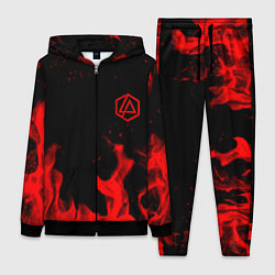 Женский 3D-костюм Linkin Park красный огонь лого, цвет: 3D-черный