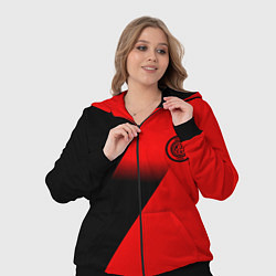 Женский 3D-костюм Inter geometry red sport, цвет: 3D-черный — фото 2