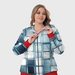 Женский 3D-костюм Зеркальная мозаика голубое стекло, цвет: 3D-красный — фото 2