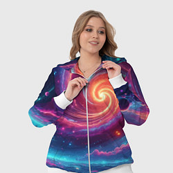 Женский 3D-костюм Яркая неоновая галактика - нейросеть, цвет: 3D-белый — фото 2