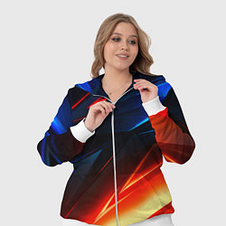 Женский 3D-костюм Geometry stripes neon steel, цвет: 3D-белый — фото 2