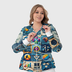 Женский 3D-костюм Пэчворк деним из девяностых, цвет: 3D-белый — фото 2