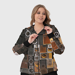 Женский 3D-костюм Винтажные колонки, цвет: 3D-черный — фото 2