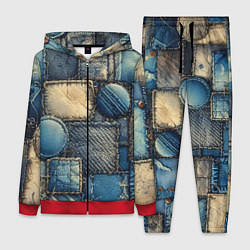 Женский костюм Denim patchwork - ai art