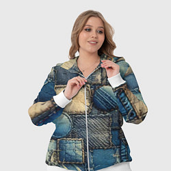 Женский 3D-костюм Denim patchwork - ai art, цвет: 3D-белый — фото 2