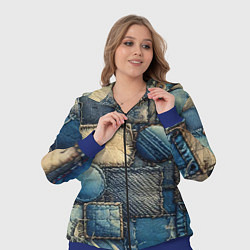 Женский 3D-костюм Denim patchwork - ai art, цвет: 3D-синий — фото 2