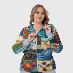 Женский 3D-костюм Vanguard denim patchwork - ai art, цвет: 3D-меланж — фото 2