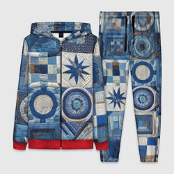 Женский костюм Denim patchwork - ai art