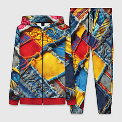 Женский костюм Colorful denim patchwork - ai art