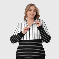 Женский 3D-костюм Полосатый чёрно-белый, цвет: 3D-черный — фото 2