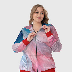 Женский 3D-костюм Пастельно-голубые и розовые перья, цвет: 3D-красный — фото 2