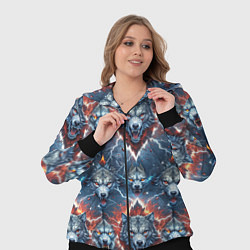 Женский 3D-костюм Волчки эпичный паттерн, цвет: 3D-черный — фото 2