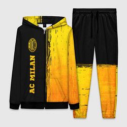 Женский 3D-костюм AC Milan - gold gradient по-вертикали, цвет: 3D-черный