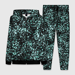 Женский 3D-костюм Чёрный с напылением голубого цвета абстракция, цвет: 3D-черный