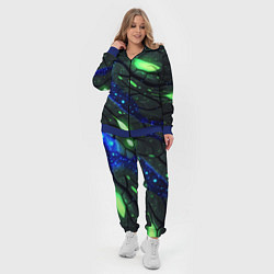 Женский 3D-костюм Разлом плит с зеленым свечением, цвет: 3D-синий — фото 2