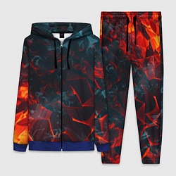 Женский костюм Темная абстракция с разломом красных плит