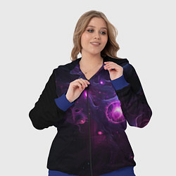 Женский 3D-костюм Космическая объемная абстракция с фиолетовым свече, цвет: 3D-синий — фото 2