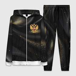 Женский костюм Золотой герб России на черно-золотой текстуре