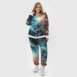 Женский 3D-костюм Рождение новой планеты - неоновое свечение, цвет: 3D-белый — фото 2