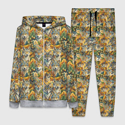 Женский 3D-костюм Волчий мотив, цвет: 3D-меланж