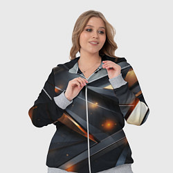 Женский 3D-костюм Темная и золотая геометрия, цвет: 3D-меланж — фото 2