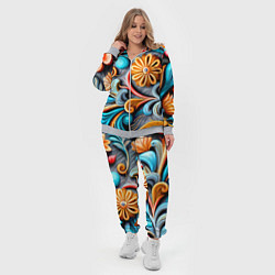 Женский 3D-костюм Растительный узор - нейросеть, цвет: 3D-меланж — фото 2