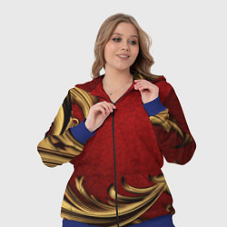 Женский 3D-костюм Классический золотой узор на красном бархате, цвет: 3D-синий — фото 2