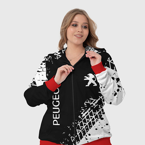 Женский костюм Пежо: следы от шин / 3D-Красный – фото 3