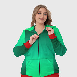 Женский 3D-костюм Яркий зеленый градиентный комбинированный фон, цвет: 3D-красный — фото 2