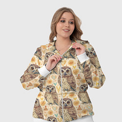Женский 3D-костюм Совы милые в паттерне, цвет: 3D-белый — фото 2